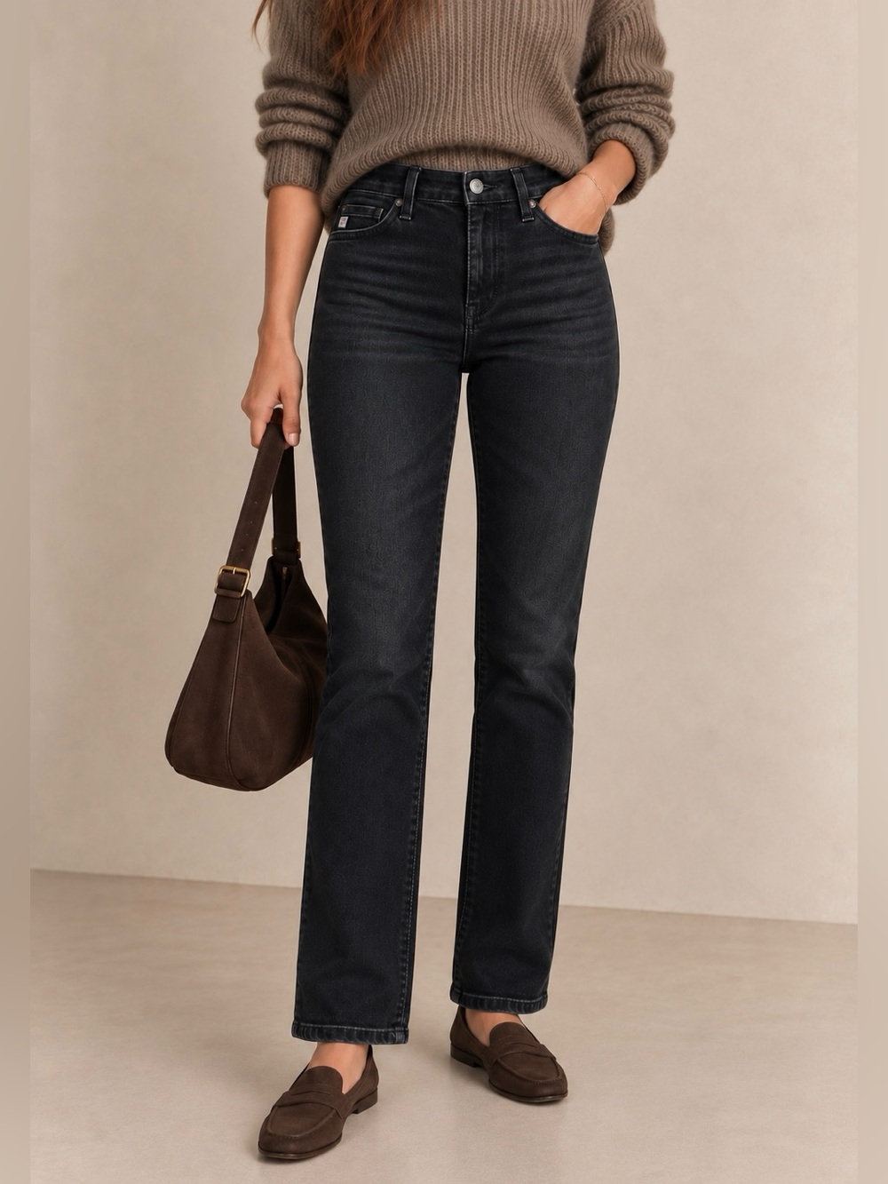 AG Adriano Goldschmied Mari High-Rise Straight Jeans Size 27